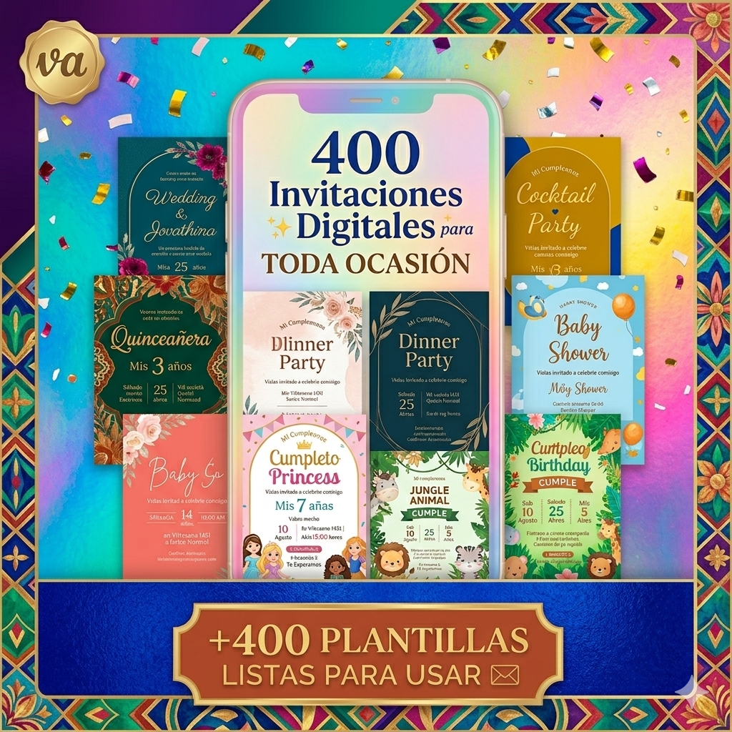 💌+400 Invitaciones Digitales para toda ocasión.