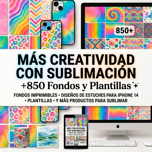 🎨 Más Creatividad con Sublimación: +850 fondos y plantillas. 💓+400 Invitaciones Digitales para la ocasión.